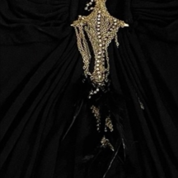 SKY Strapless Top with chains and feathers xs - Picture 7 of 13